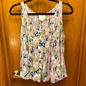 Anthropologie Flowy Colorful Tank Top